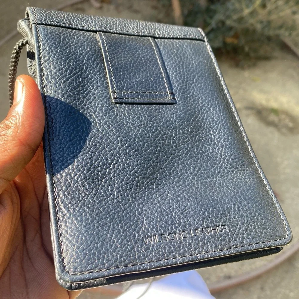 VTG Wilsons Leather Travel Neck Wallet, Sz 6”x 4”